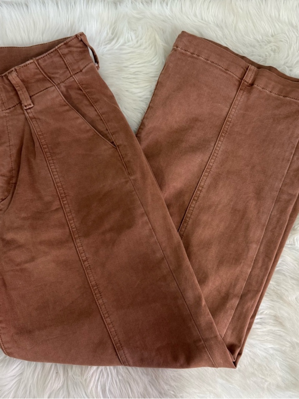 PAIGE Brooklyn Straight Ankle Pants Size 25 Brown High Rise Stretch - Picture 8 of 9